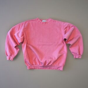 VTG Womens SDI Pink HeavyWeight Crewneck Sweatshirt Active Gym Cozy Boyfriend XL